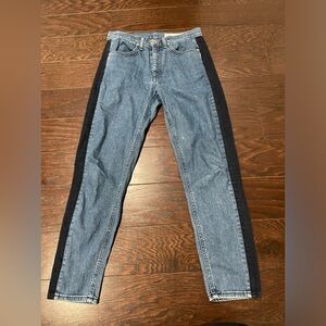 Rag & Bone Women Size 27 Mazie Jeans High Rise Skinny Denim Double Indigo Stripe